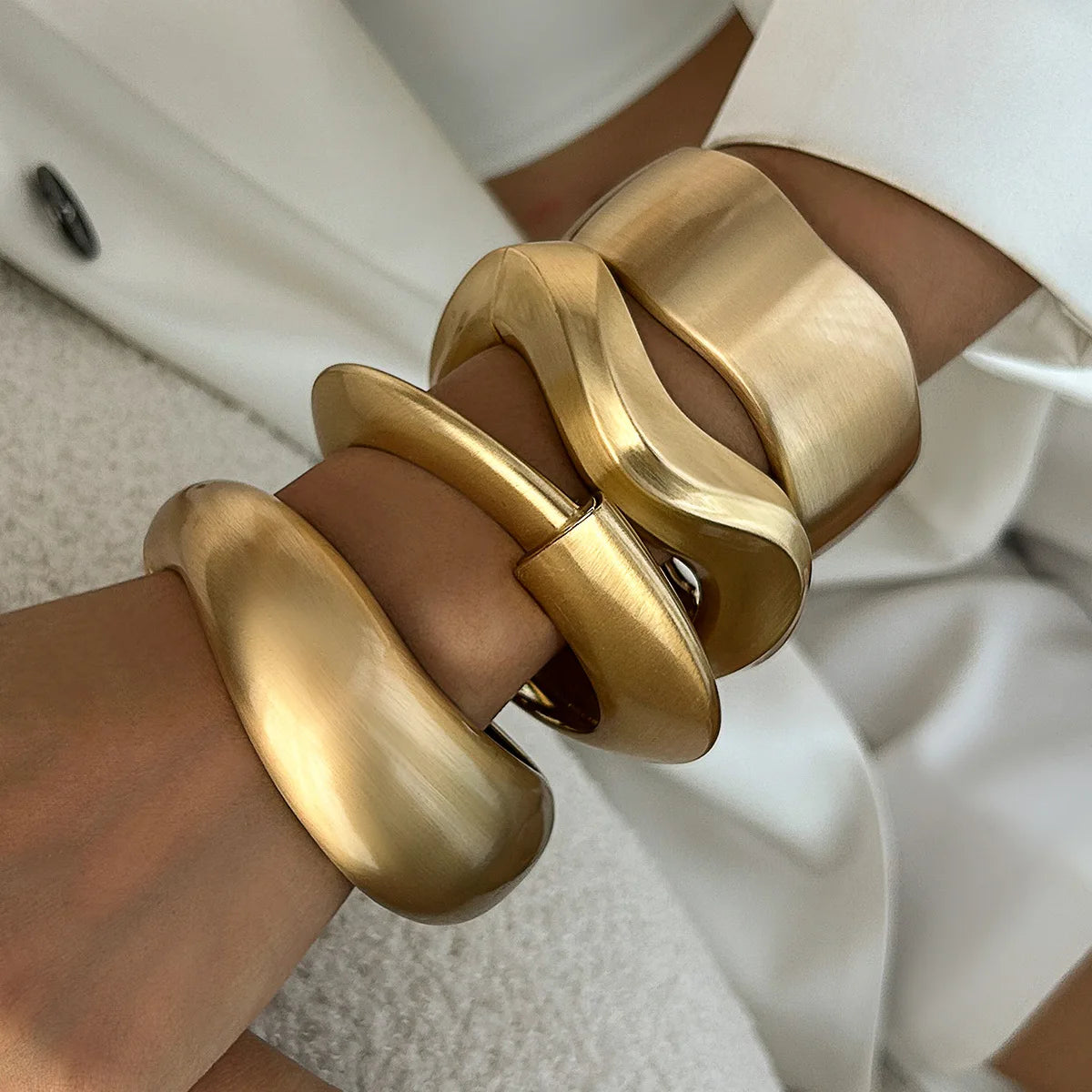 Chunky Wide Drop Bangles