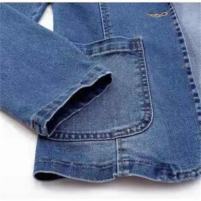 Denim Single Button Jacket