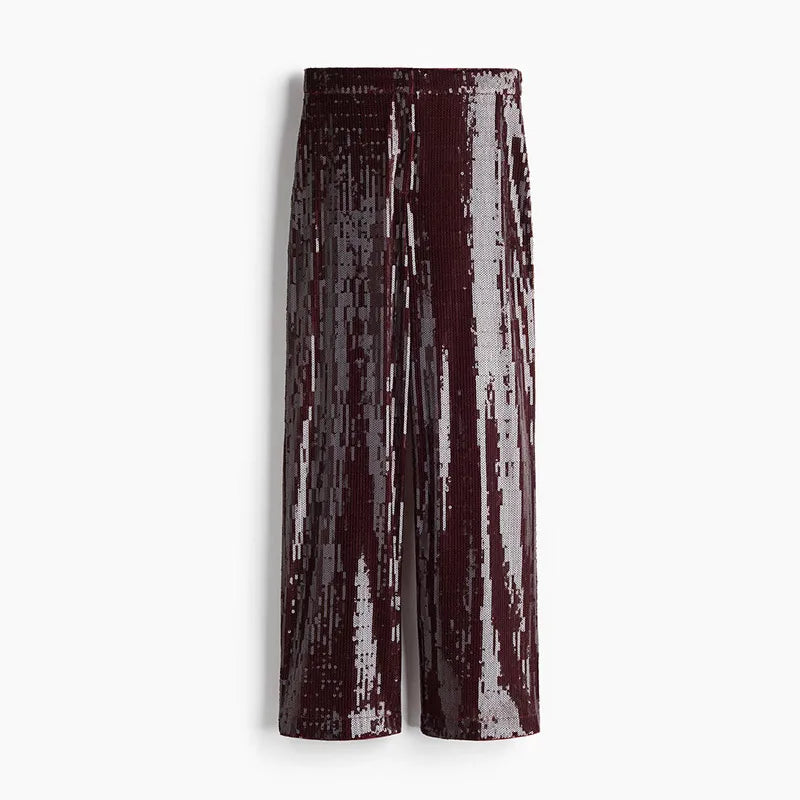 Sequin Wide Leg Trousers