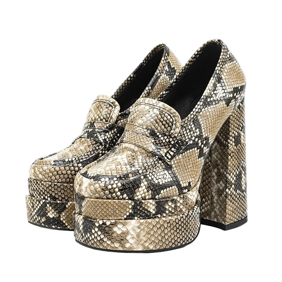 Double Platform Chunky Heels