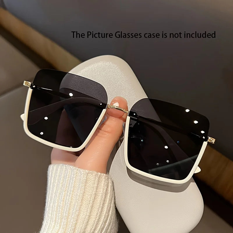 Women's Black Half Frame UV Resistant Glasses