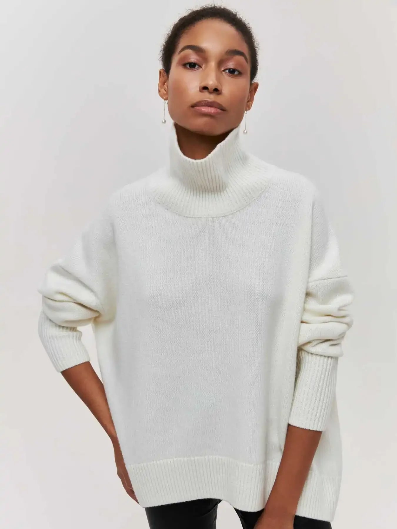 Light Turtleneck Knit Sweater