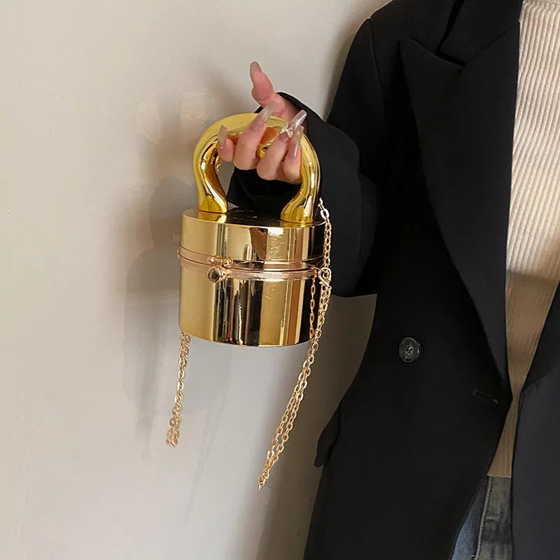 Silver and Gold Box Handbag