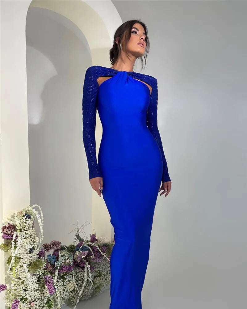 Hollow Out Sparkle Long Sleeve Maxi Dress