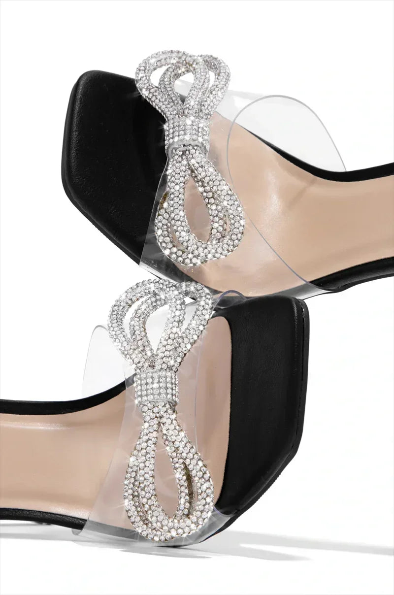 Rhinestone Bow Tie Slippers