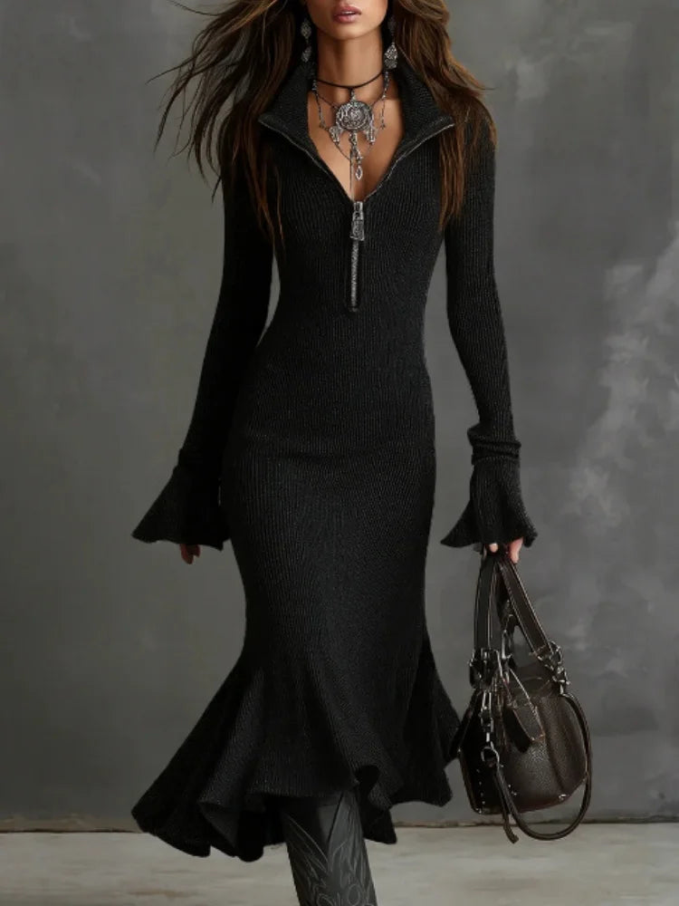 European Knitted Fishtail Dress