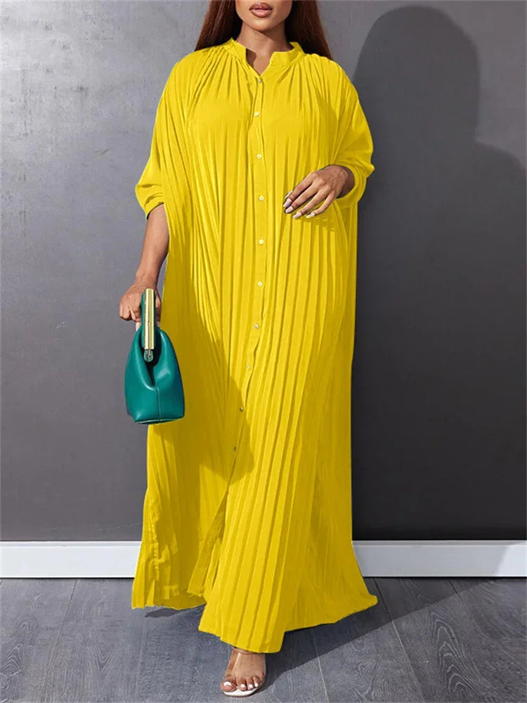 Solid Draped Maxi Dress
