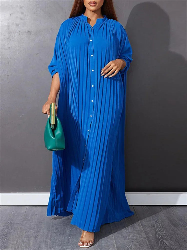 Solid Draped Maxi Dress