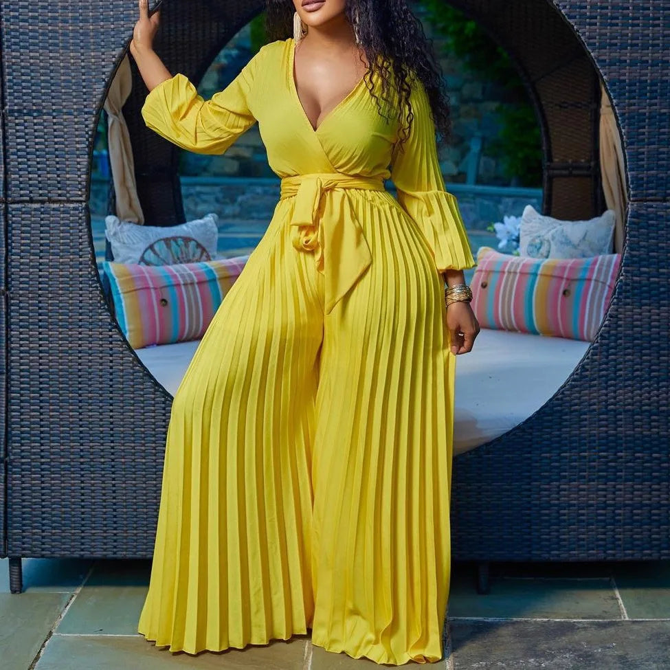 Pleated Jumpsuit Romper for Women