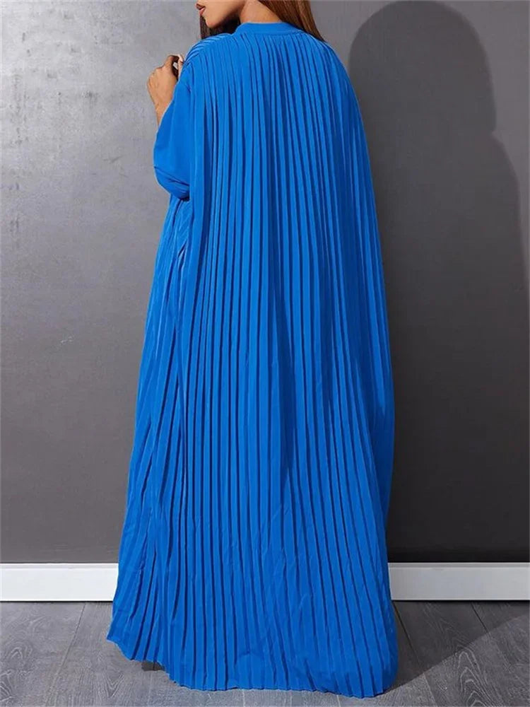 Solid Draped Maxi Dress