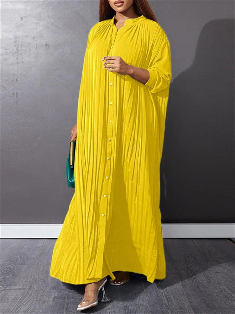 Solid Draped Maxi Dress