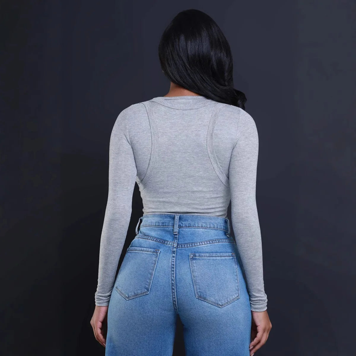 Wide Leg High Waist Denim Pants