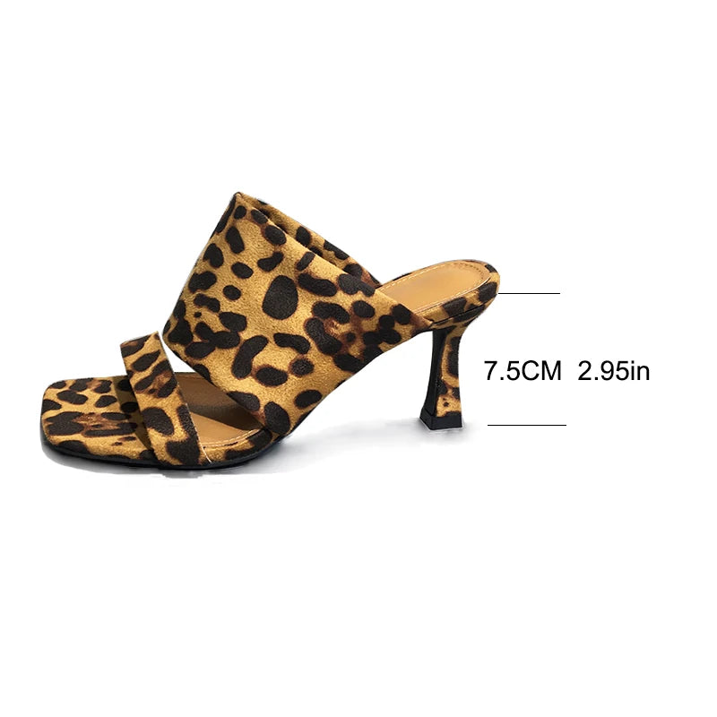 Fashion Print Square Toe Sandals