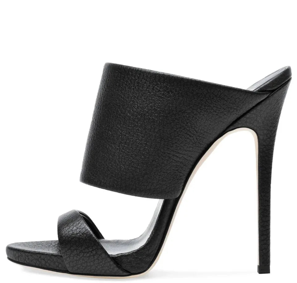 Women's Slip On Open Toe High Heel Shoes