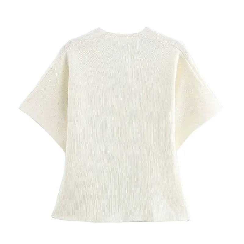 Women's Knitted Short Sleeve Top