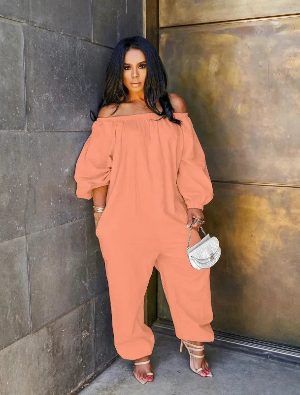 Solid Off Shoulder Jumpsuit