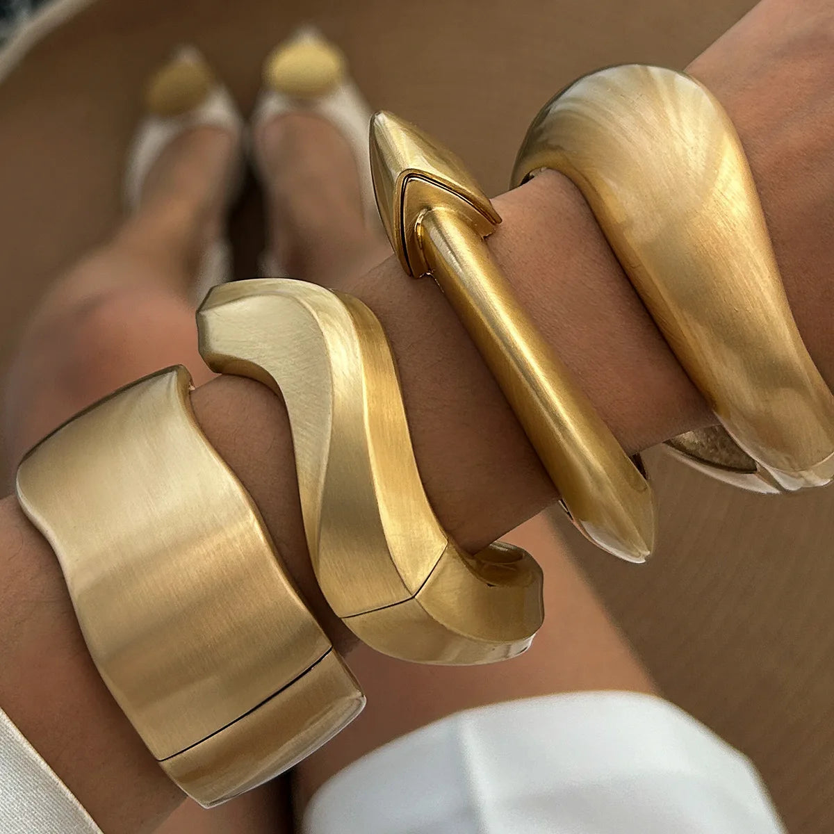 Chunky Wide Drop Bangles