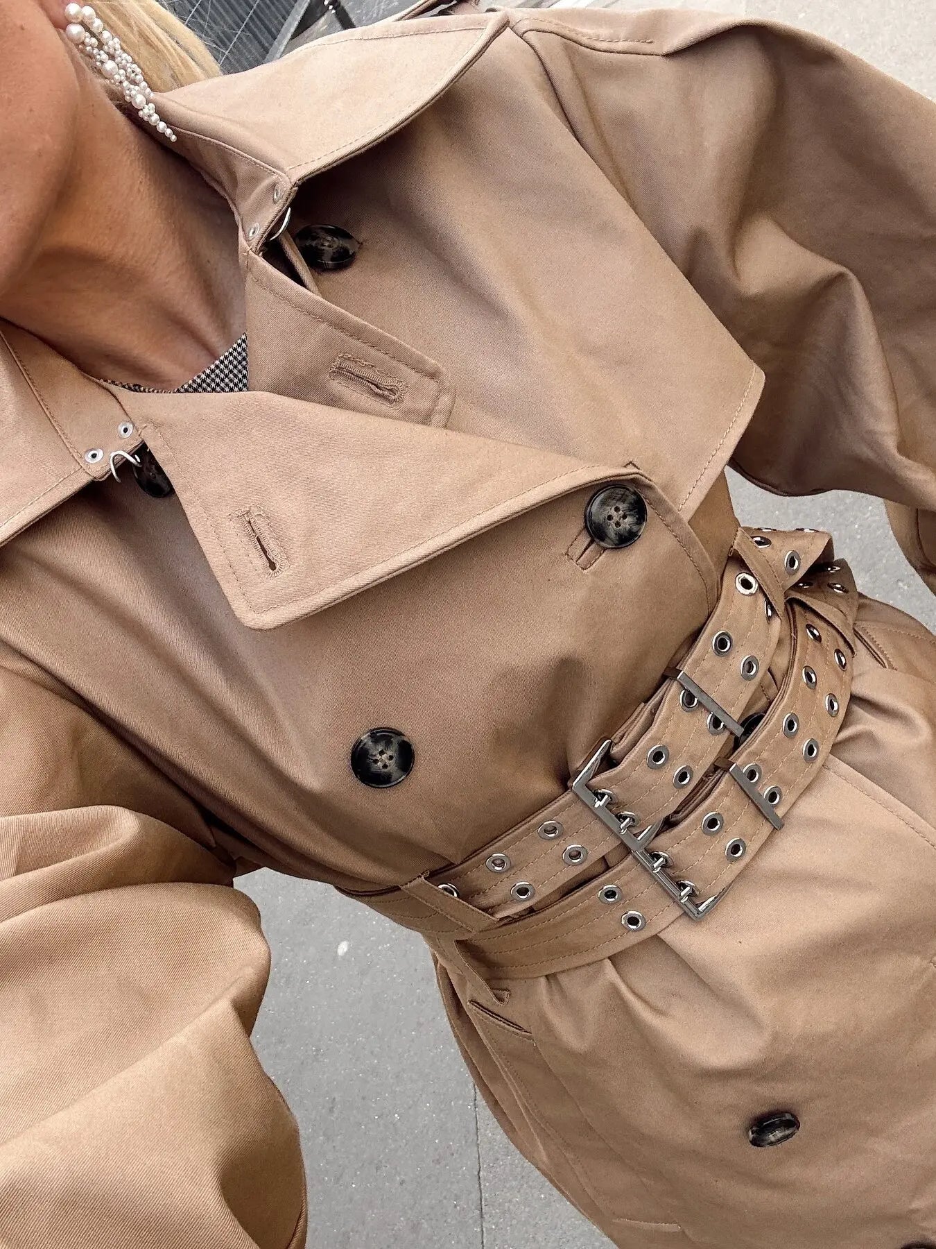 Autumn Vintage Hooded  Stand Collar Coat