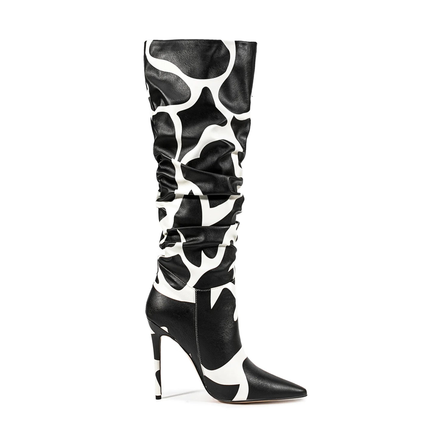 Print Pattern Knee High Boots