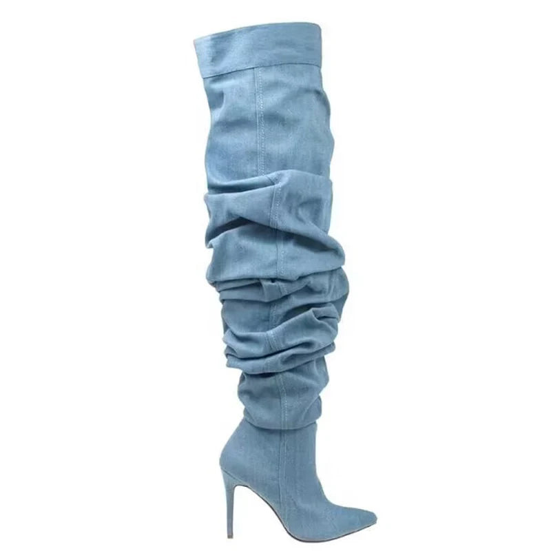 Pointed Toe Over Knee Boots