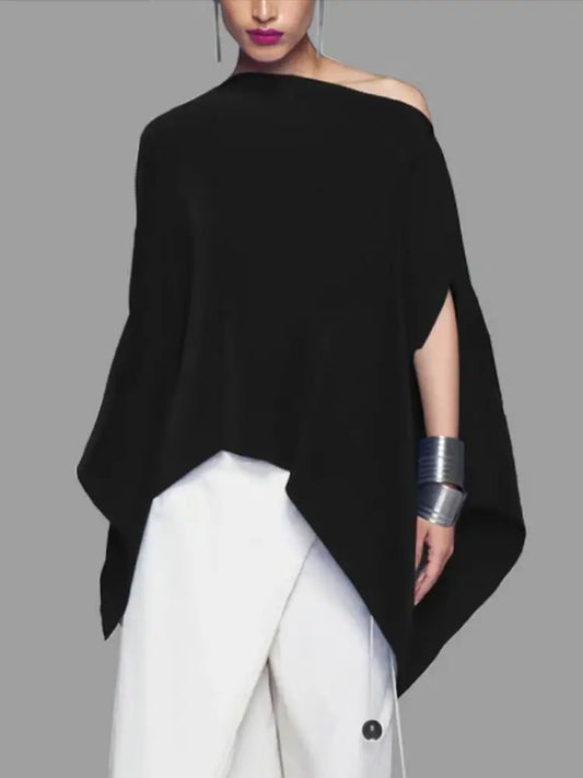 Asymmetric Batwing Sleeves One-Shoulder New Blouse