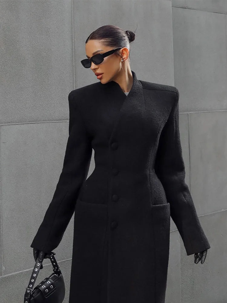 Asymmetric Tailored Long Coat