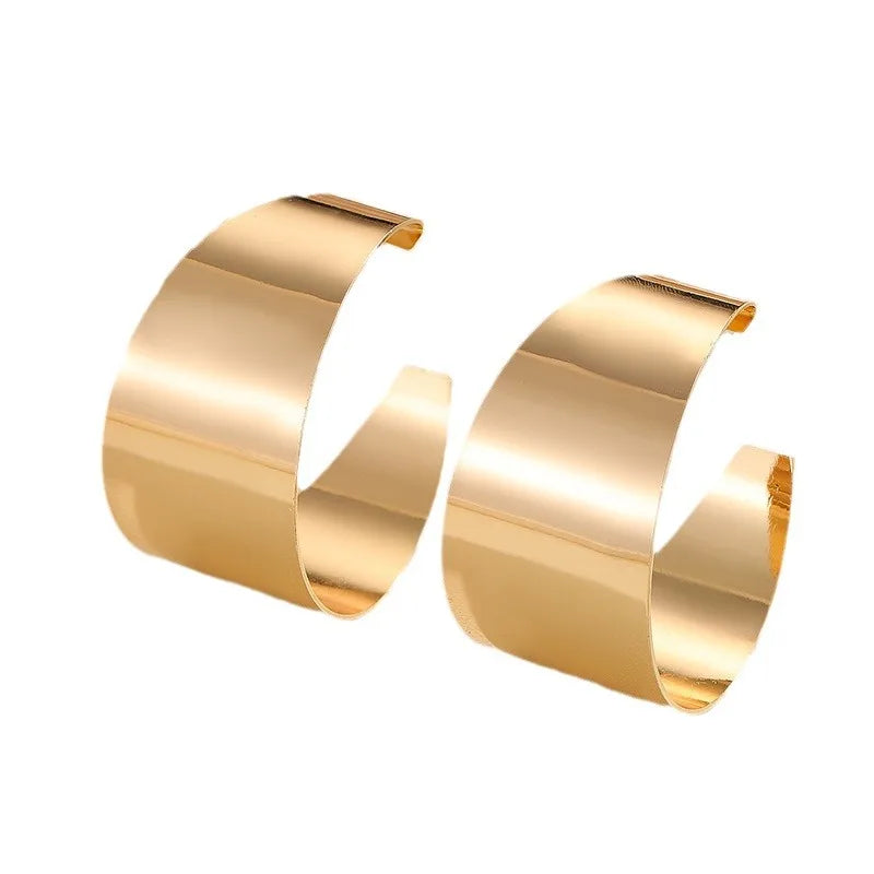 Chic Hollow Gold Color Hoop Earrings