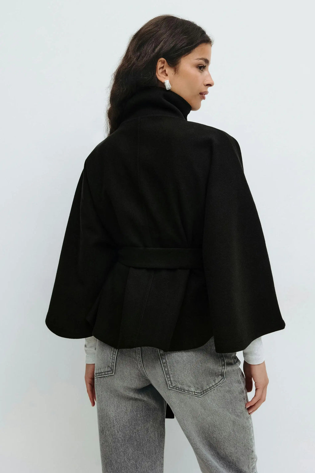 Chic Belted Cape Jacket