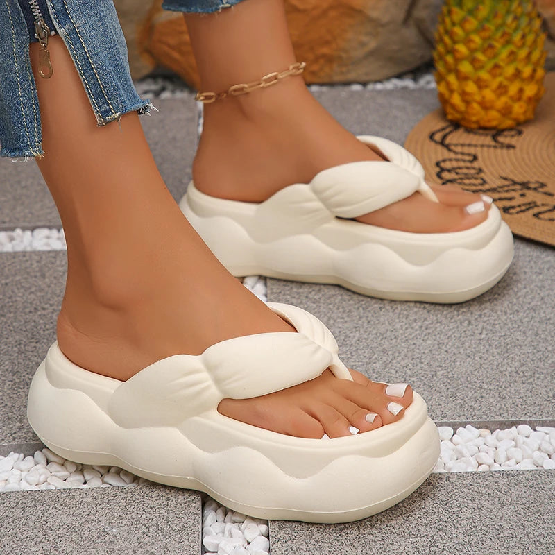 Chunky Flip Flop Platform Sandals