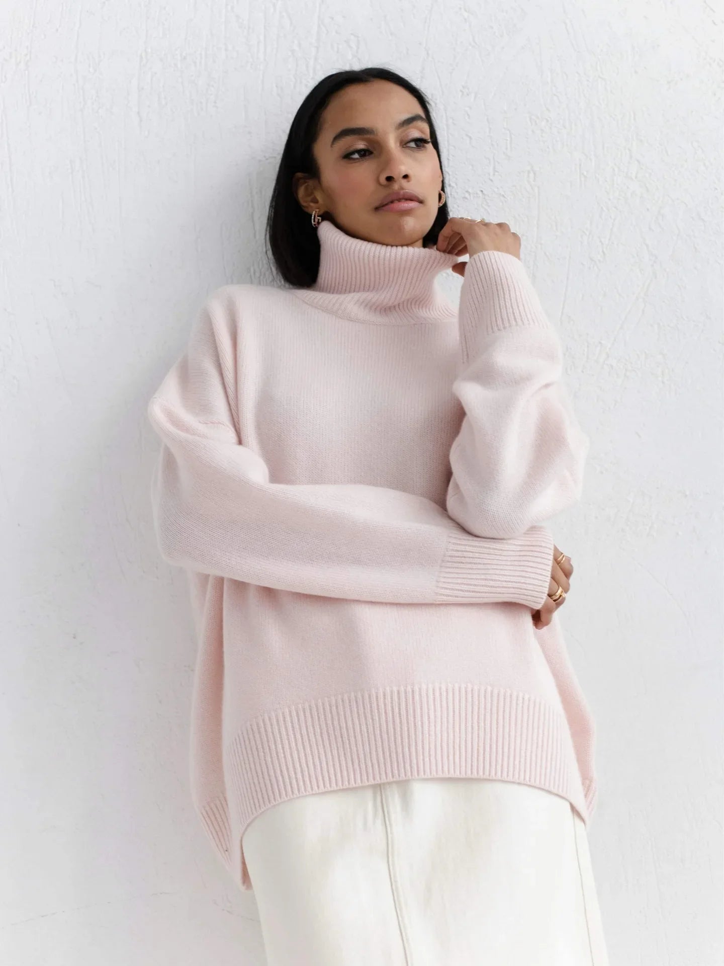 Light Turtleneck Knit Sweater