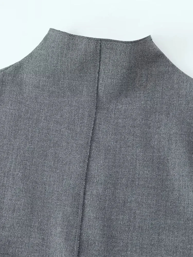 Gray Slit Midi Dress