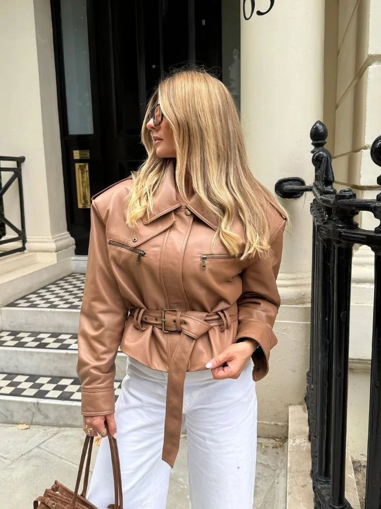 Burgundy Waist Cinching Jacket