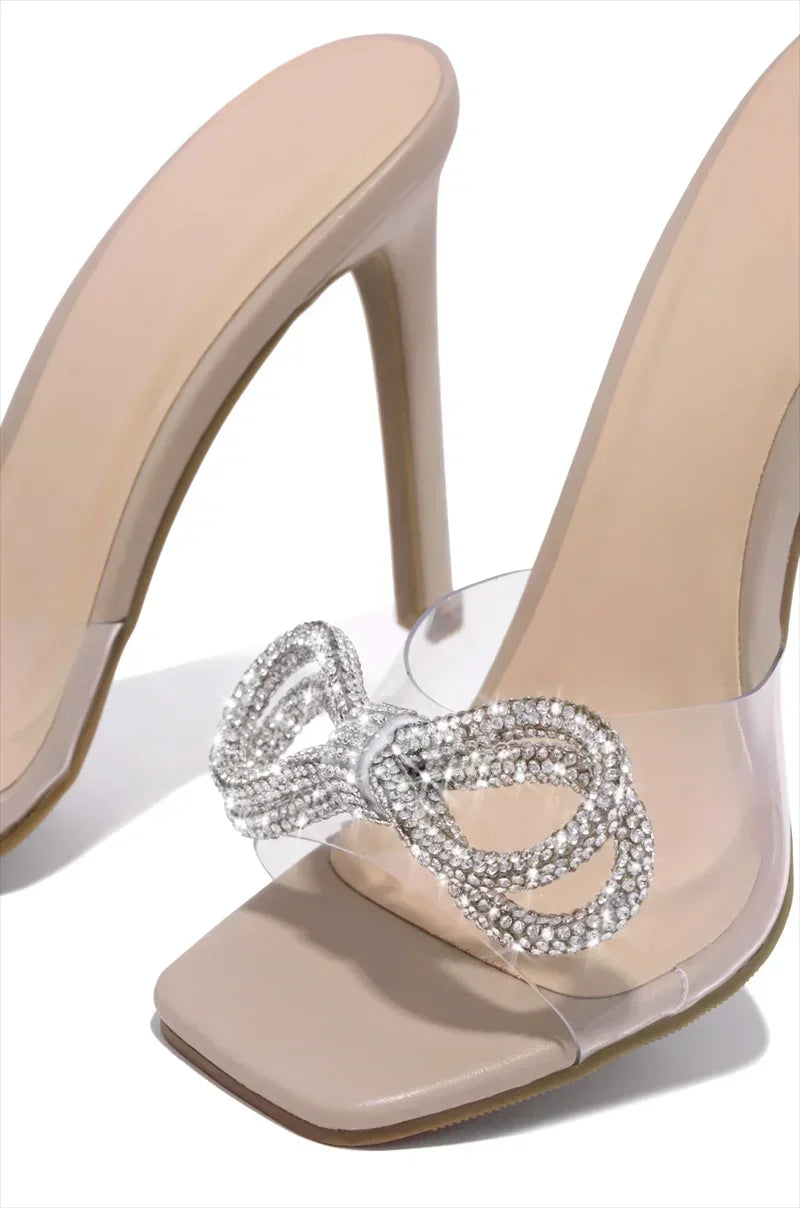 Rhinestone Bow Tie Slippers
