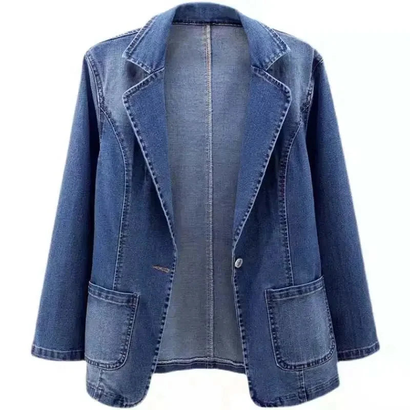 Denim Single Button Jacket