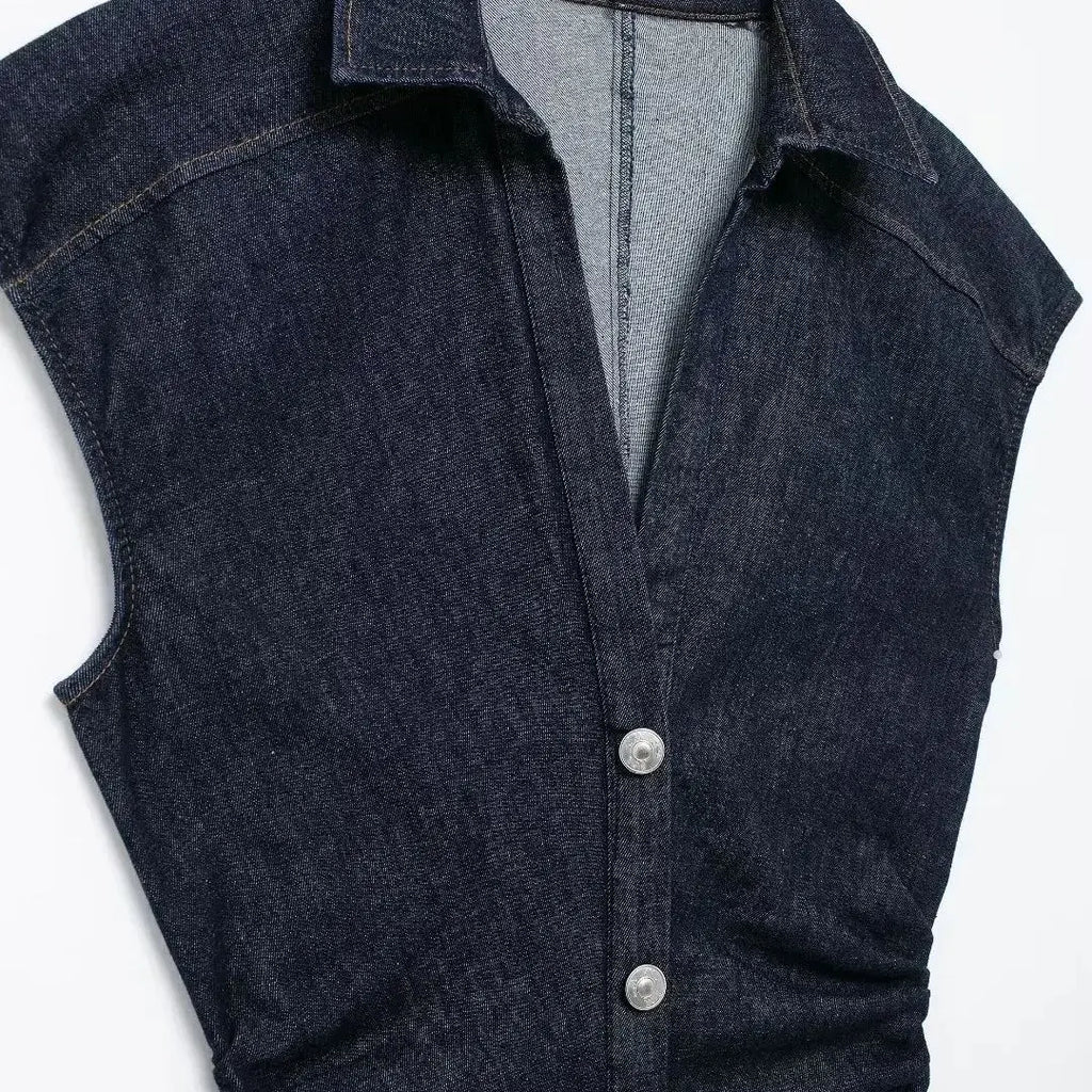 Sleeveless Denim Midi Bodycon Dress